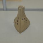 安西美津子(湘南) 陶芸 花瓶「白磁飛鶴文花瓶」