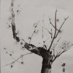 大沼一夫 (武蔵野) 「水墨画ー老梅」