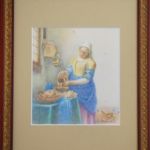 松本よし子 (さきたま) 「牛乳を注ぐ女(フェルメール模写)」