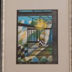 安田 彰 (京葉) 版画「冬灯」