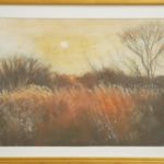 小竹靖雄 (京葉) 水彩画「深秋」