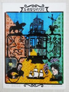 安田 彰(京葉)
葡萄牙(ポルトガル)旅情(サウダージ)(孔版画)
