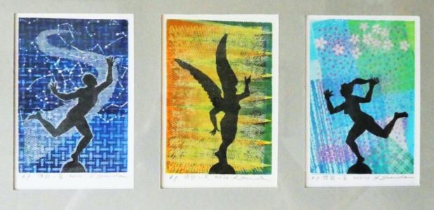 安田 彰(京葉)
讃歌-星・光・花-(孔版画)