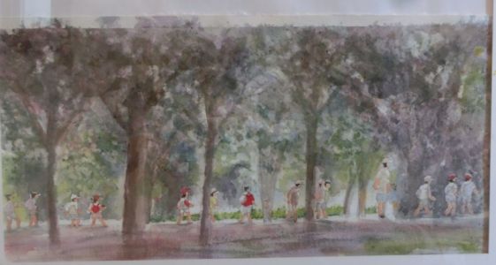 中根三郎 (さきたま)遠足(水彩画)