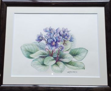 橋本恵美子(東京23)
花(セントポーリア)(水彩画)