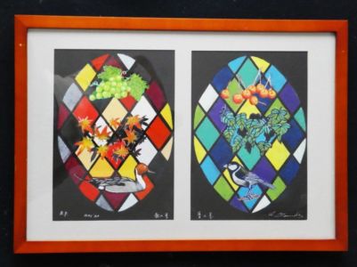 安田 彰(京葉)
赤の季・青の季(孔版画)